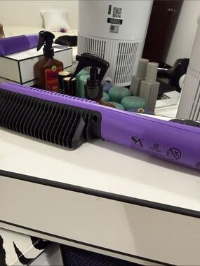Purple Hair Straightener & Comb Styling Iron - Unbranded